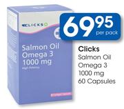 Clicks Salmon Oil Omega 3 1000mg Capsules-60's