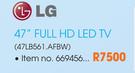 LG 47" FHD LED TV 47LB561.AFBW