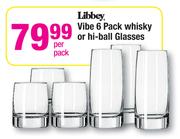 Libbey Vibe 6 Pack Whisky Or Hi-Ball Glasses