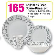 Kristina 16 Piece Square Dinner Set