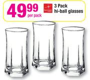 3 Pack Hi-Ball Glasses-Per Pack