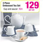 3 Piece Embossed Tea Set