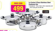 La Cusine 8 Piece Stainless Steel Cookware Set
