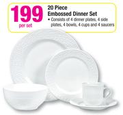 20 Piece Embossed Dinner Set