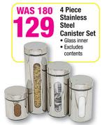 4 Piece Stainless Steel Canister Set