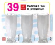 Madison 3 Pack Hi-Ball Glasses