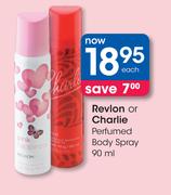 Revlon or Charlie Perfumed Body Spray-90ml-Each