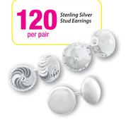 Sterling Silver Stud Earrings-Per Pair