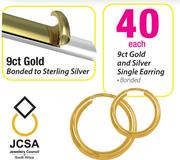 9ct Gold And Silver Single Earring Bonded Each