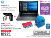 HP Pavillion 15+ Muvit Q60 Fitness Band+Heart Rate Monitor+Soulmate Compact Bag