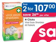 Clicks Viral Eeze Sherbies-2x60 Tablets