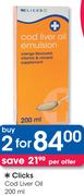 Clicks Cod Liver Oil-2x200ml