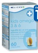 Clicks Kids Omega 3 & 6-60 Capsules Per Pack