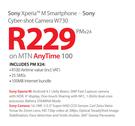 Sony Xperia M Smartphone + Sony Cyber-Shot Camera W730-On MTN Any Time 100