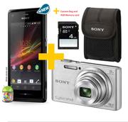 Sony Xperia M Smartphone + Sony Cyber-Shot Camera W730-On MTN Any Time 350