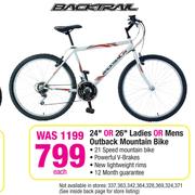 24" Or 26" Ladies Or Mens Outback Mountain Bike