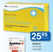 Endcol 16 Throat Lozenges-Per Pack