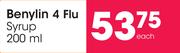 Benylin 4 Flu Syrup-200ml