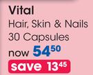 Vital Hair, Skin & Nails 30 Capsules-Per Pack
