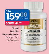 Solal Health Prescriptions Omega 3x3 60 Softgels-Per Pack