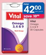 Vital Omega 3,6 & 9 30 Capsules-Per Pack