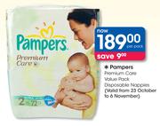 Pampers Premium Care Value Pack Disposable Nappies
