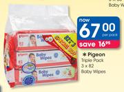 Pigeon Triple Pack 3 x 82's Baby Wipes