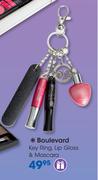 Boulevard Key Ring, Lip Gloss & Mascara