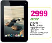 Acer 8" 3G Wi-Fi Tablet A1-811