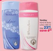 Yardley Hand & Body Lotion-400ml Each