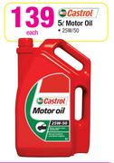 Castrol 5ltr Motor Oil-25W/50 Each
