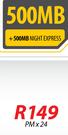 Samsung Galaxy Tab 3 Lite-On 500MB Night Express