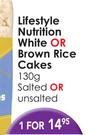 Lifestyle Nutrition White Or Brown Rice Cakes 130g Salted Or Unsalted-1 Pack