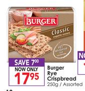 Burger Rye Crispbread Assorted-250g