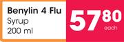 Benylin 4 Flu Syrup-200ml