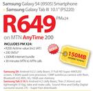 Samsung Galaxy S4(i9505) Smartphone+Galaxy Tab 3 10.1"(P5220)-On MTN AnyTime 200