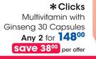 Clicks Multivitamin With Ginseng-2x30 Capsules