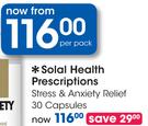 Solal Health Prescriptions Stress & Anxiety Relief 30 Capsules-Per Pack