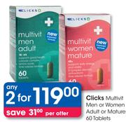 Clicks Multivit Men Or Women Adult Or Mature-2x60 Tablets