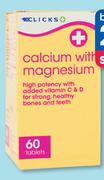 Clicks Calcium With Magnesium-2x90 Tablets