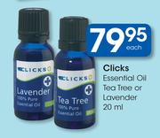 Clicks Essential Oil Tea Tree Or Lavender-20ml Each