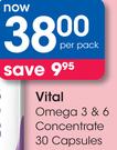 Vital Omega 3 & 6 Concentrate-30 Capsules