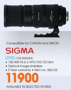 Sigma Telephoto Lens 150-500mm