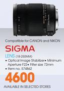 Sigma Multipurpose Lens 18-250mm