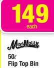 Miss Molly 50L Flip Top Bin-Each