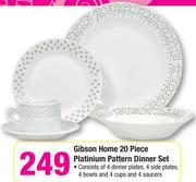 Gibson Home 20 Piece Platinium Pattern Dinner Set