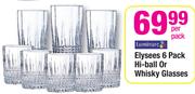 Luminarc Elysees 6 Pack Hi-Ball Or Whisky Glasses-Per Pack