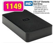 WD 2TB 3.5" Elements Hard Drive
