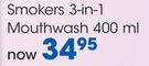 Pearl Drops Smokers 3-In-1 Mouthwash-400ml
