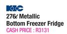 KIC 276L Metallic Bottom Freezer Fridge